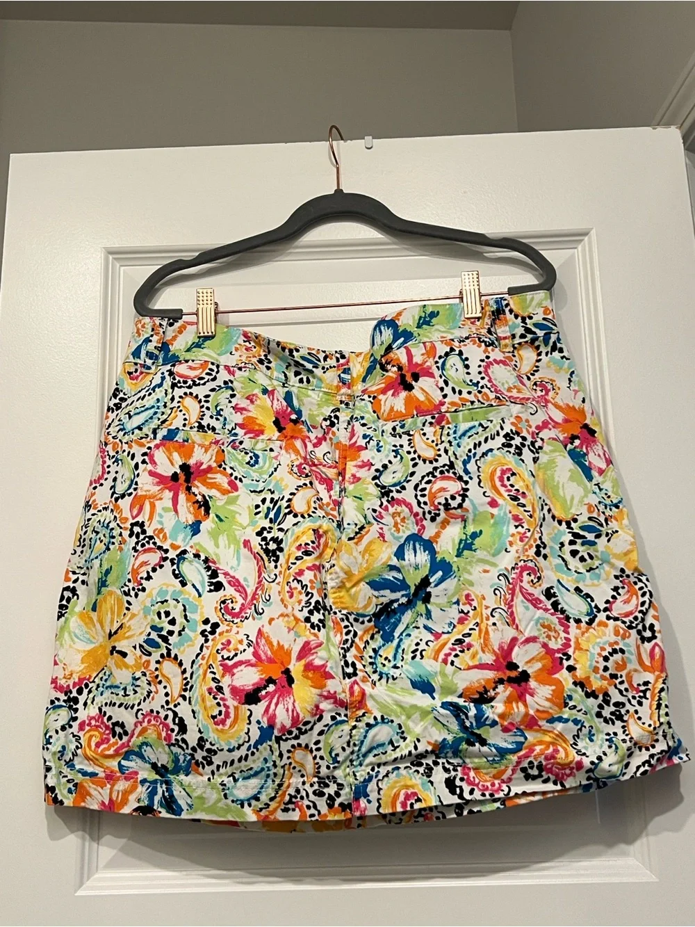 Christopher & Banks White Multicolor Floral Paisley Petite Skort - Picture 9 of 14